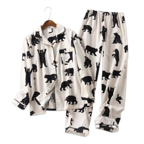 Cute Bears Printed Autumn Pajamas Set