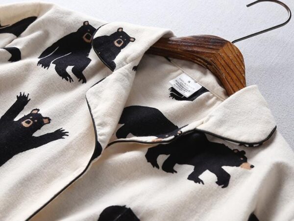 Cute Bears Printed Autumn Pajamas Set - Image 2