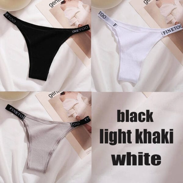 3PCS/Set Cotton Thong for Women - Set 1, XL