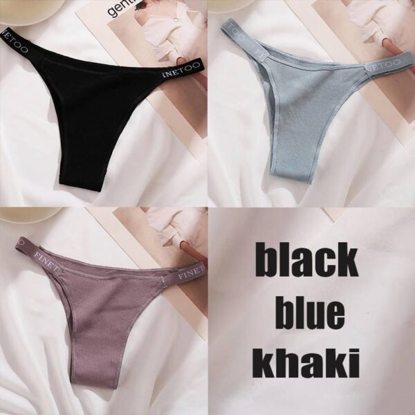 3PCS/Set Cotton Thong for Women - Set 2, M