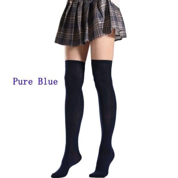 Thigh High Striped Socks for Women - 10, One Size