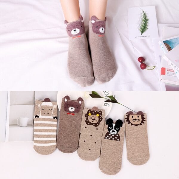 Women's Cute Style Socks 5 Pairs Set - Image 4