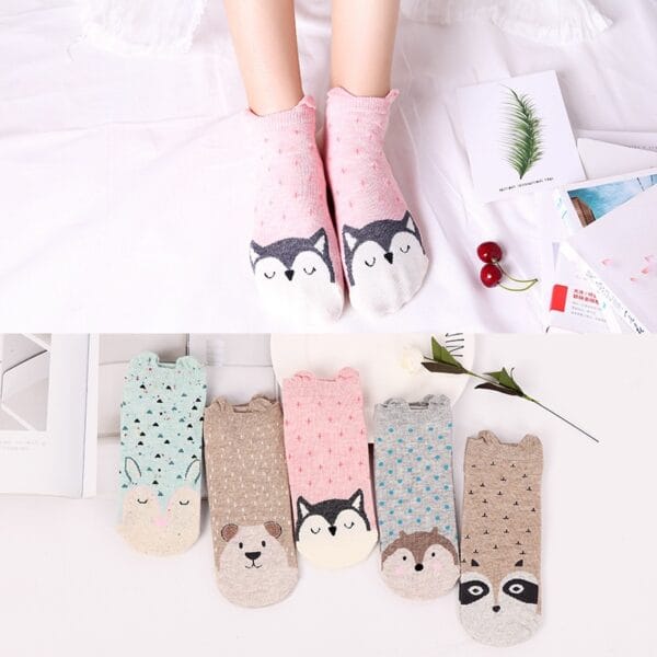 Women's Cute Style Socks 5 Pairs Set - Image 6