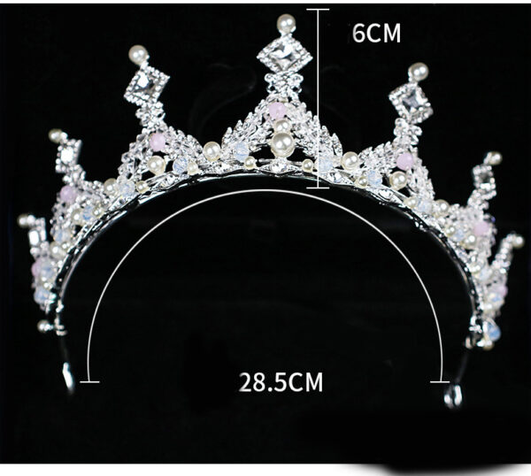 Alloy Pearl Diamond Bridal Crown Jewelry - Image 3