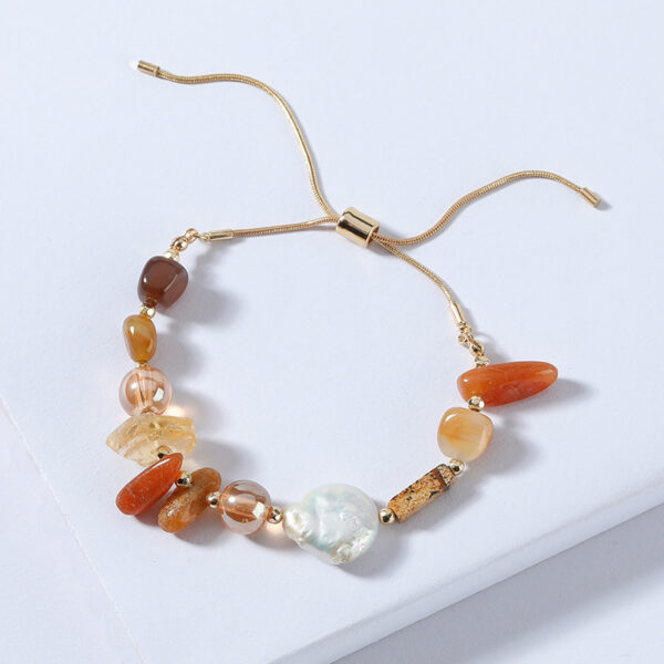 European And American Fashion Jewelry Original Freshwater Pearl Stone Snake Chain Pulling Rope Bracelet - Image 4