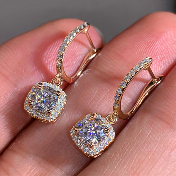 Love Heart Zircon Ear Studs Fine Beauty Wedding Ear Studs Fashion Heart-shaped Full Diamond Earrings - Image 7