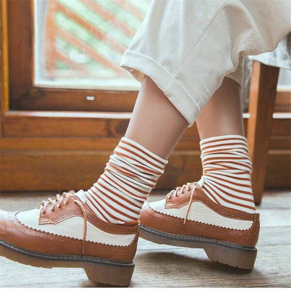 Women's Striped Cotton Socks - Image 4