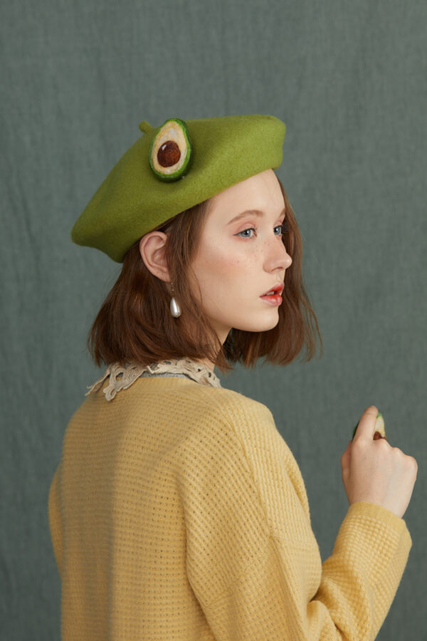 Autumn and winter wool felt beret bizarre fruit hat - Image 2