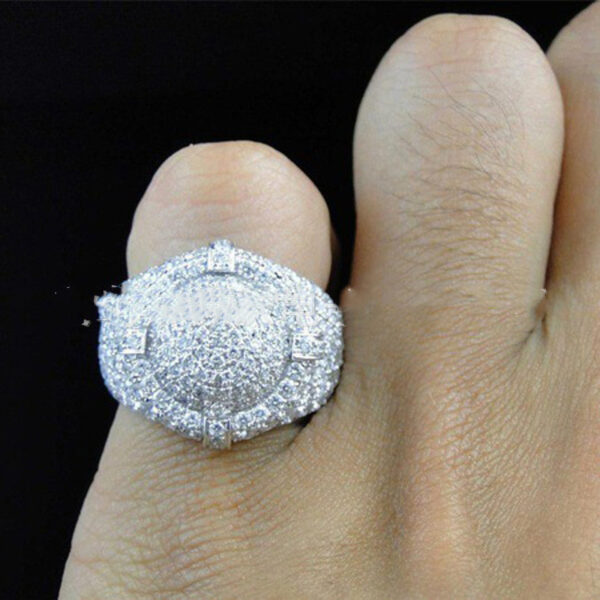 Gemstone Ring Full Diamond Ring Men - Image 3