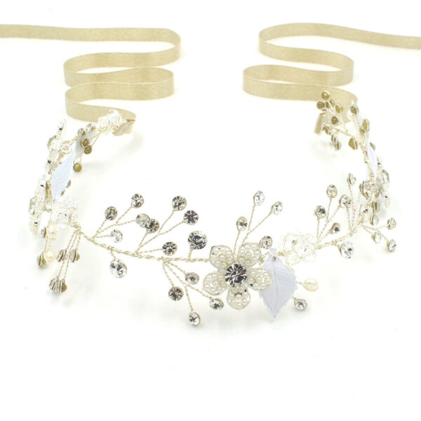 European and American high-end wedding bride Pearl crystal ornament jewelry crown hair headdress handmade jewelry trade - Image 6