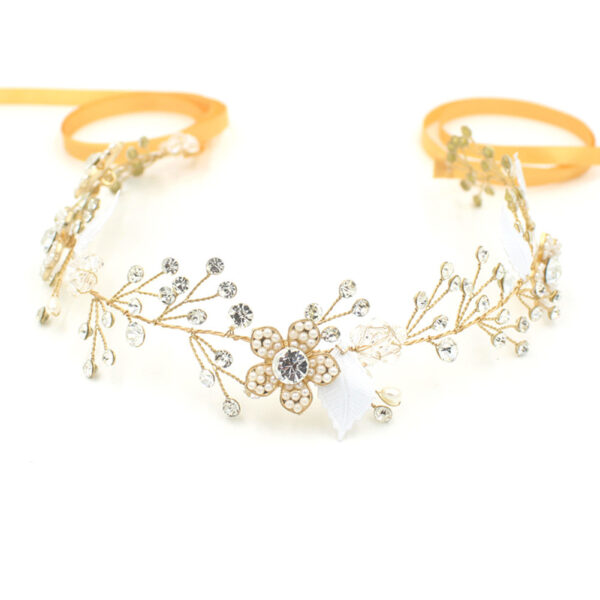 European and American high-end wedding bride Pearl crystal ornament jewelry crown hair headdress handmade jewelry trade - Image 4