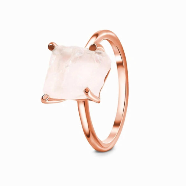 Sterling Silver Irregular Rose Gold Ring - Image 2