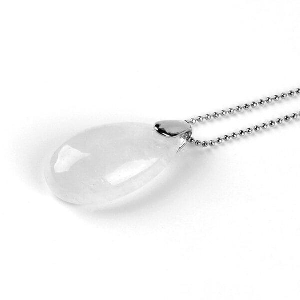 Water Drop Shaped Pendant - Clear Crystal Chain