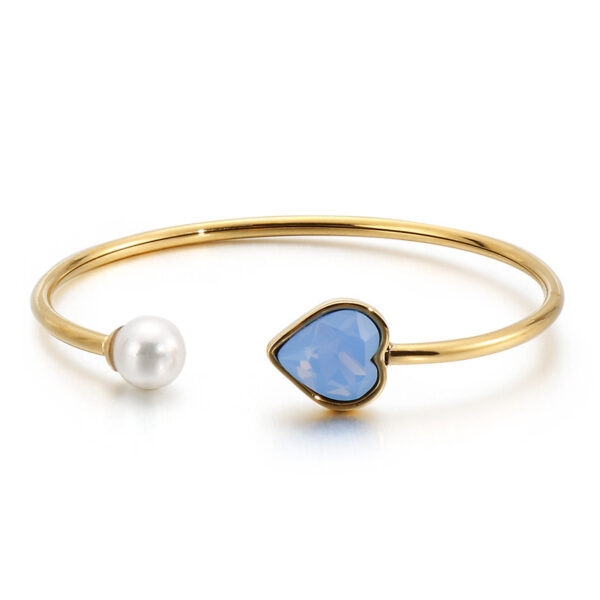 Japan And South Korea Small Jewelry Golden Pearl Love Glass Stone - Image 4