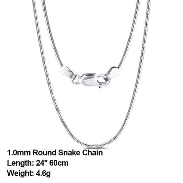 Sterling Silver Snake Rope Women's Chain - 60cm