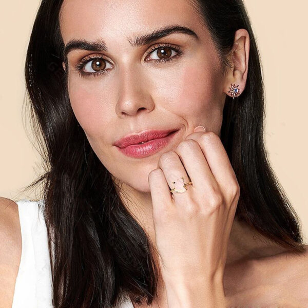 Sterling Silver Irregular Rose Gold Ring