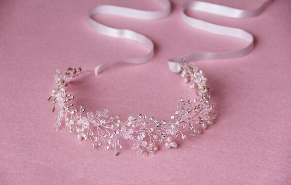 Pure Handmade Gold And Silver Crystal Bridal Hair Accessories - Image 3