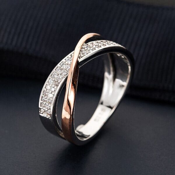 Crystal Decorated Wedding Ring