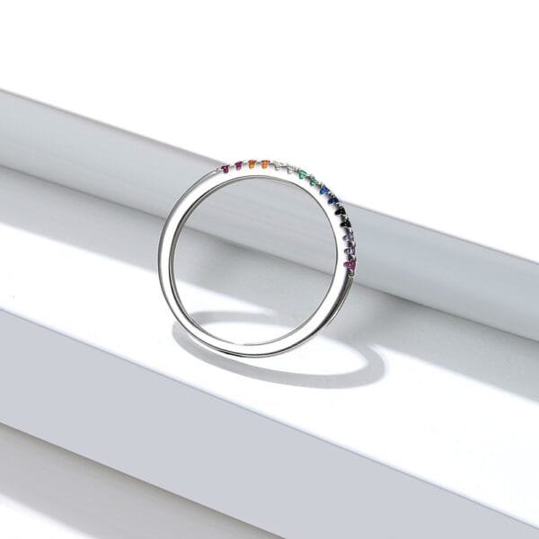 Rainbow Color Silver Ring - Image 3