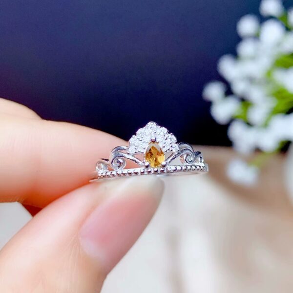 Platinum Gold Tone Empty Water Drop Ring - Image 5
