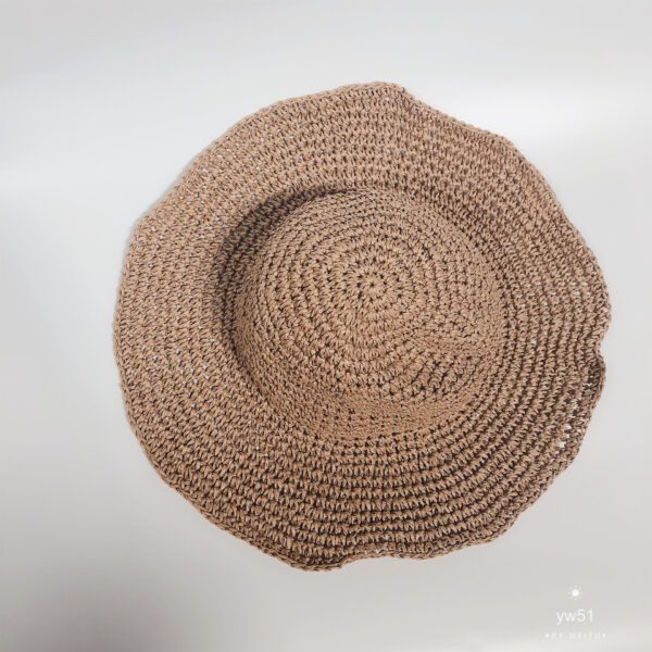 Summer Outing Sunscreen Hat for Women with Foldable Straw Hats Holiday Cool Hat Beach Hat - Image 4