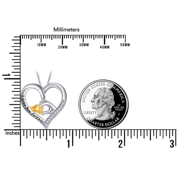 Mother and Child Hands Love Heart Pendant Necklace Jewelry for Women I Love You Forever - Image 6