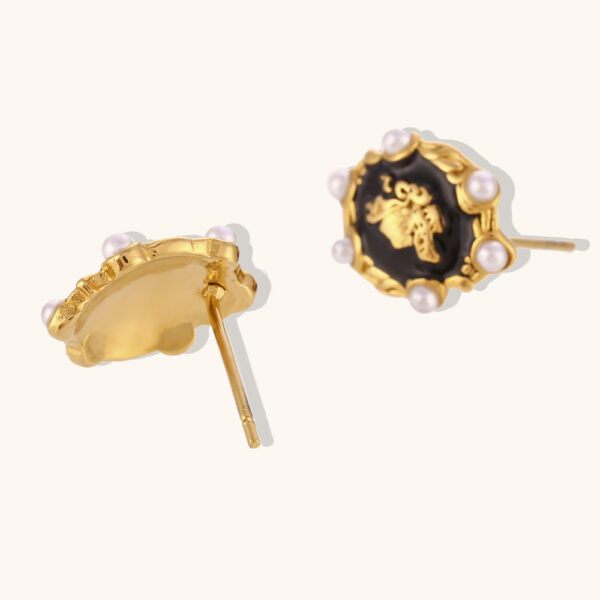 Special Interest Light Luxury Earrings Jewelry Vintage Pearl Portrait Dripping Stud Earrings - Image 8