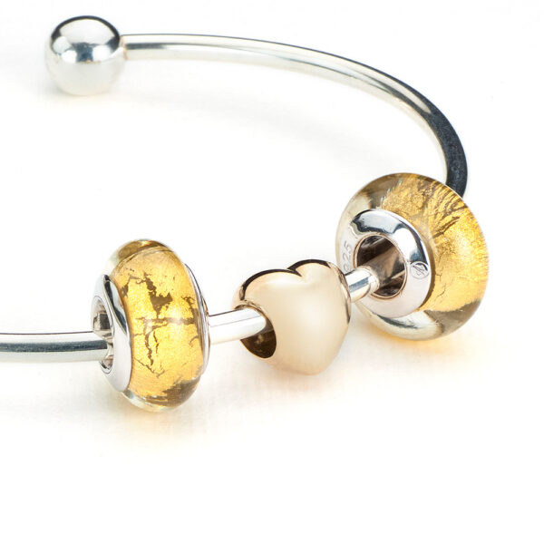 925 silver tube 24kt golden glass transfer beads - Image 4