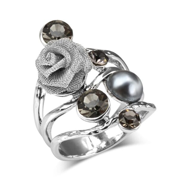 Multilayer Crystal Rose Ring - Image 4