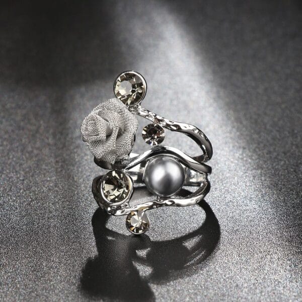 Multilayer Crystal Rose Ring - Image 2