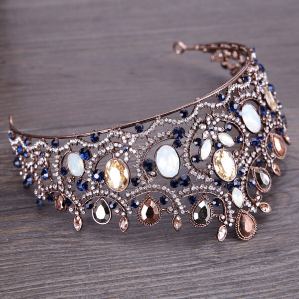 Vintage Elegant Sapphire And Diamond Bridal Crown Tiara - Image 4