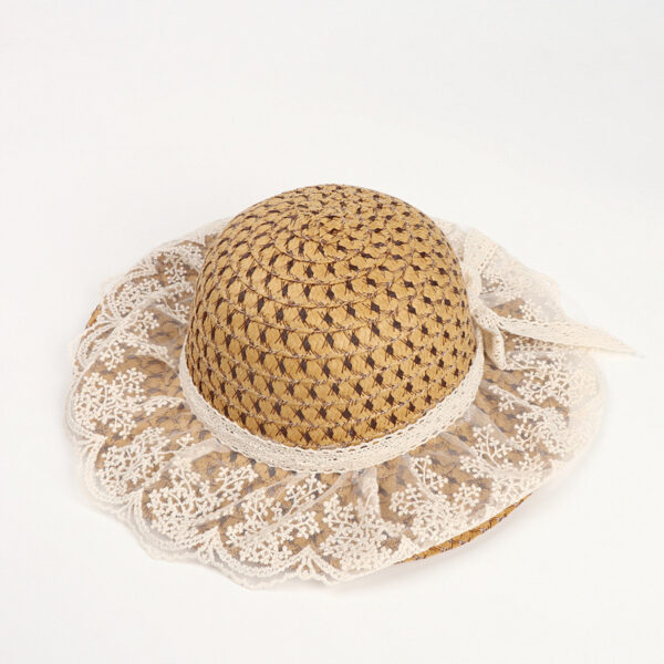 Women Lace Sun Hats For Wide Brim Straw Beach - Image 5