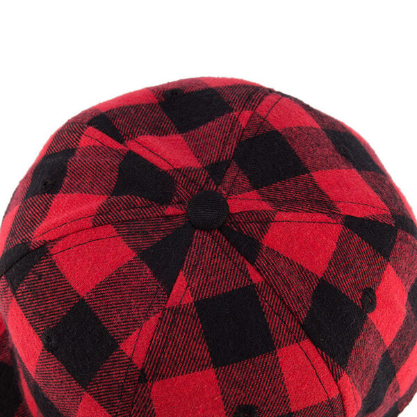 Red Black Plaid Baseball For Women Men Couple Snapback Hip Simple England Style Bone Hats - Image 3