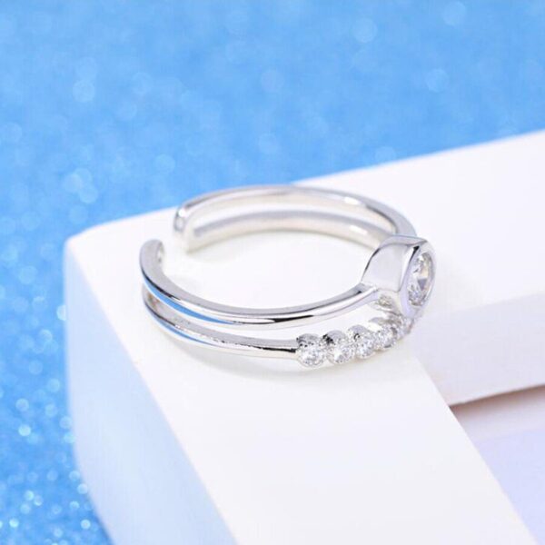 Women's Crystal Silver Ring - Image 4