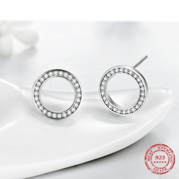 925 Sterling Silver Earrings with Crystal Zircon - Image 4