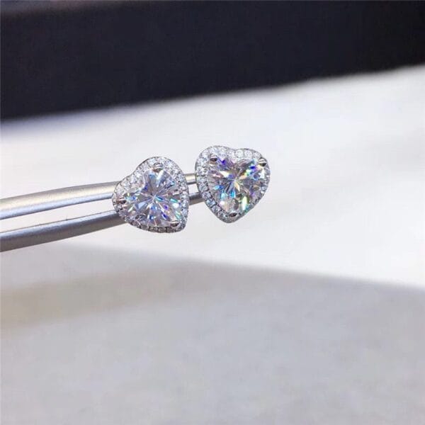 Heart Shaped Stud Earrings for Women