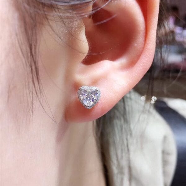 Heart Shaped Stud Earrings for Women - Image 5