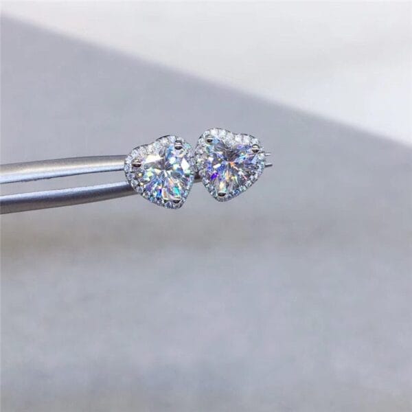 Heart Shaped Stud Earrings for Women - Image 2