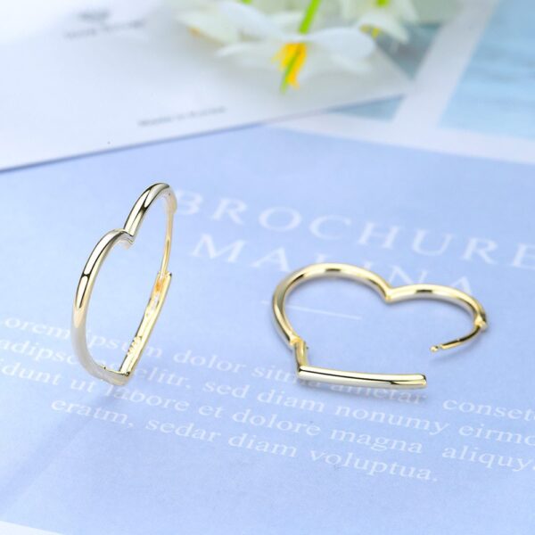 Women's Heart Shaped Metal Earrings - Image 4