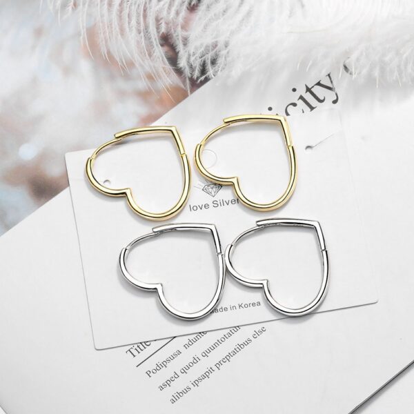 Women's Heart Shaped Metal Earrings - Image 3