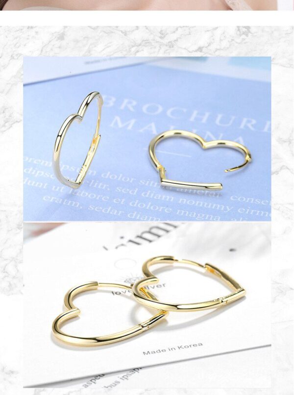 Women's Heart Shaped Metal Earrings - Image 9