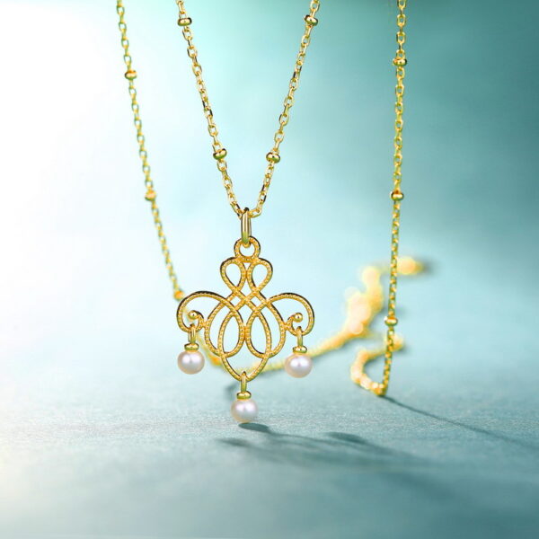 Autumn and winter new jewelry, personality, national style, retro pearl sweater chain, fashion accessories, Korean version Necklace female - Image 2
