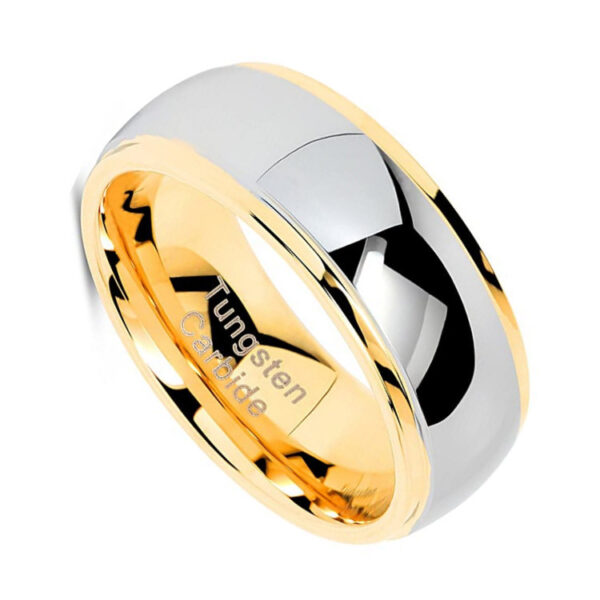 Fashion Tungsten Steel Ring Curved Line Gold - Image 3