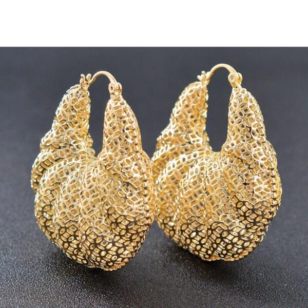 Women's Golden Mesh Hoop Earrings