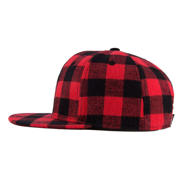 Red Black Plaid Baseball For Women Men Couple Snapback Hip Simple England Style Bone Hats - Image 4