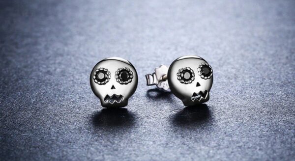 Women's 925 Sterling Silver Mexican Skull Earrings - Image 4