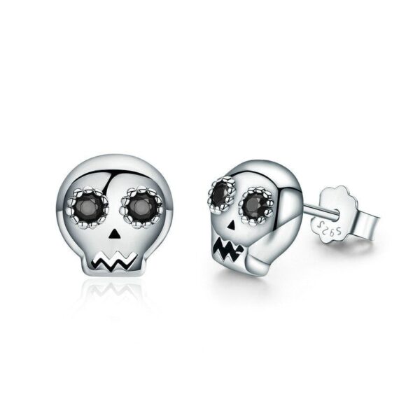 Women's 925 Sterling Silver Mexican Skull Earrings