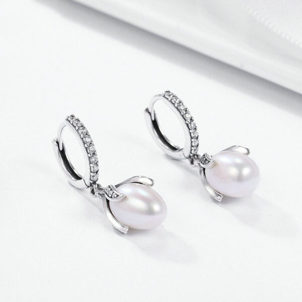 Bud Freshwater Pearl Ladies Diamond AAA Zircon Ear Jewelry - Image 5