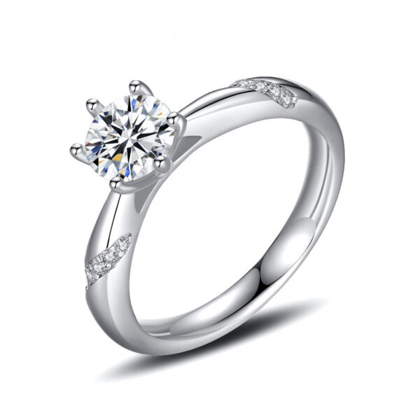 Sterling silver gold-plated moissanite ring