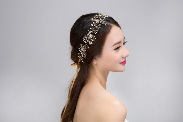 Pure Handmade Gold And Silver Crystal Bridal Hair Accessories - Image 4